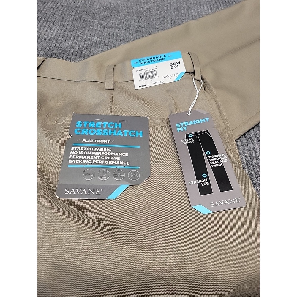 Nwt Mens 36x29‎ Savane Dress Pants Grey